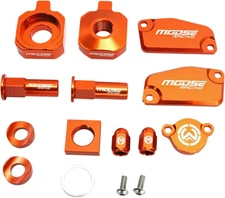 Moose KTM Orange Aluminum Bling Pack Blocks Covers for KTM 65 SX 16-21