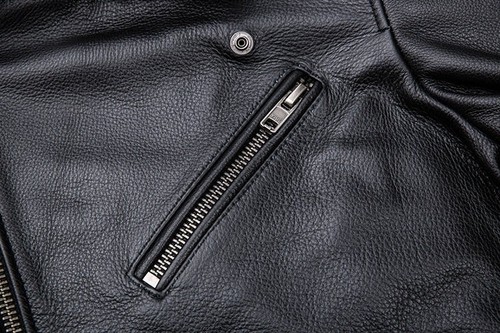 Męska czarna kurtka skórzana Moto Slim Fit Double Rider Biker Style prawdziwa skóra jagnięca - Zdjęcie 10 z 15