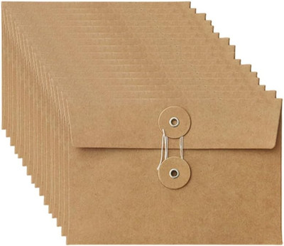 230gsm Kraft Paper Envelope Vintage Envelope Pockets Bulk with Button and String