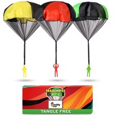 NUTTY TOYS Parachute Toys for Kids - Tangle Free Outdoor Flying Parachute Men...