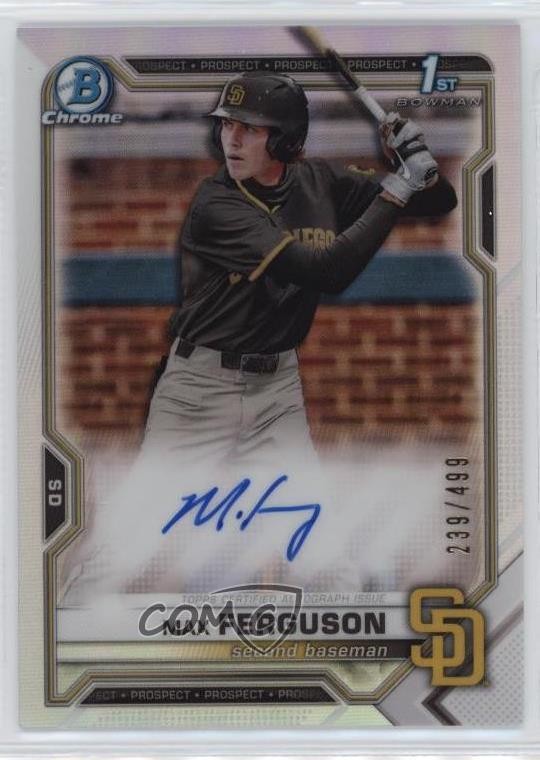 2021 Bowman Draft Chrome Pick Refractor 239/499 Max Ferguson #CDA-MF Auto 0z8v