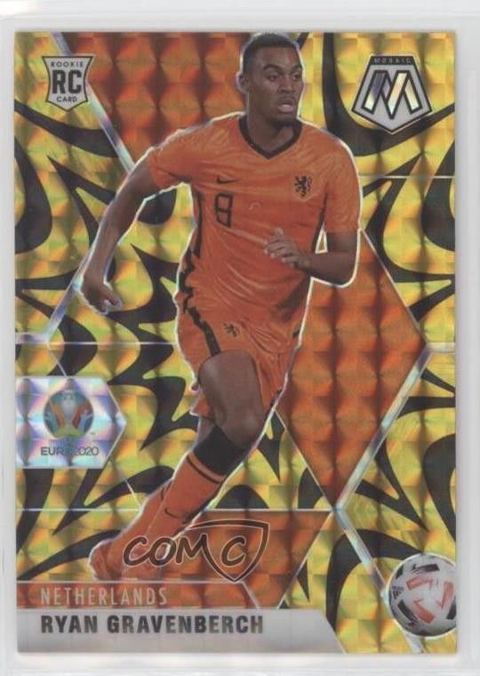 2021 Panini Mosaic UEFA Euro 2020 Reactive Gold Prizm Ryan Gravenberch #148 0sm9