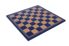 Italfama Gold/Blue Faux Leather Chess Board 45X45Cm, 5Cm Squares, Made In Italy