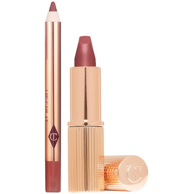 NIB 100% Authentic Charlotte Tilbury Pillow Talk Lipstick & Liner Set,4 colors