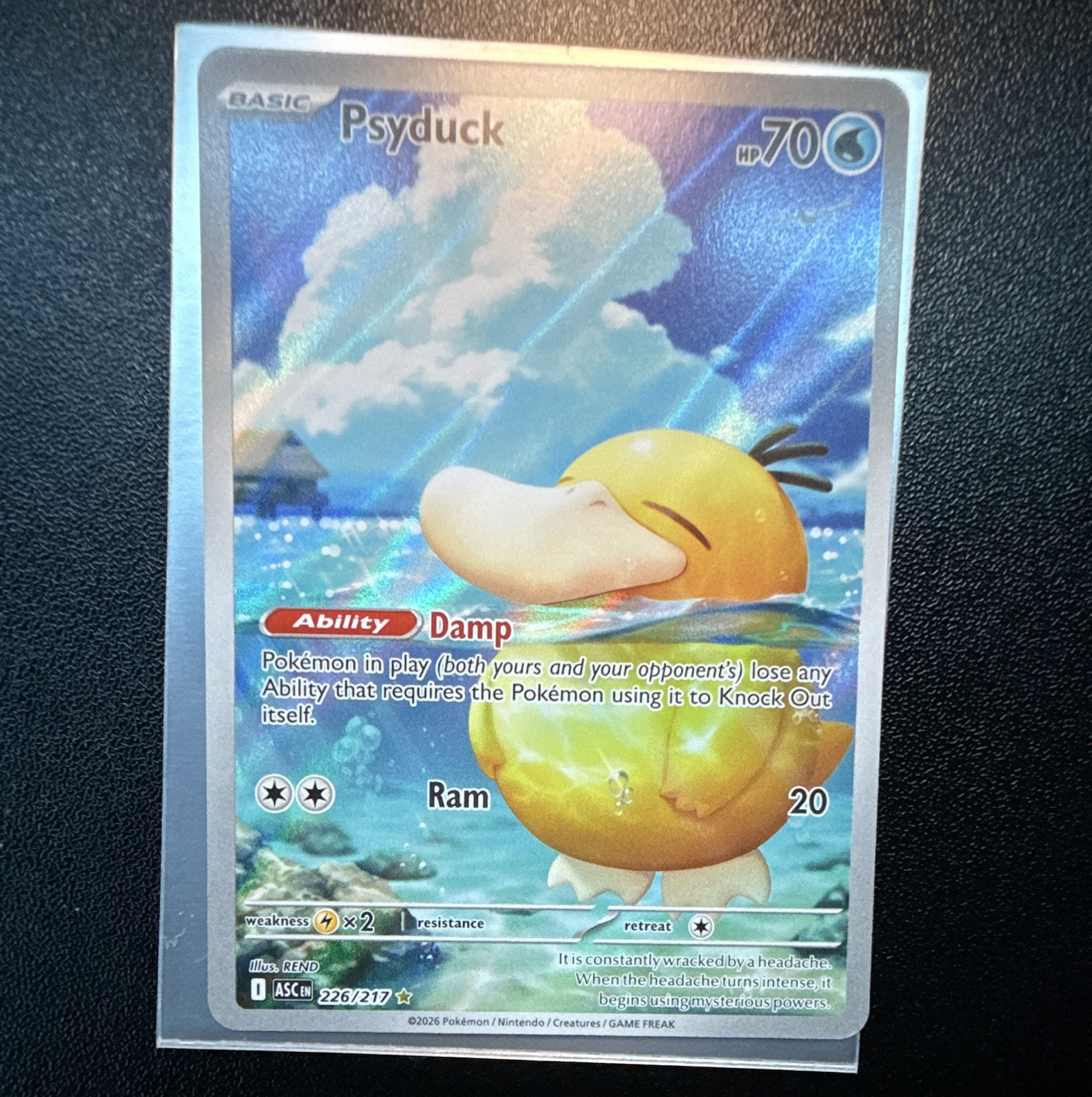 (Free Shipping) Psyduck 226/217 Ascended Heroes Illustration Rare Full Art Holo