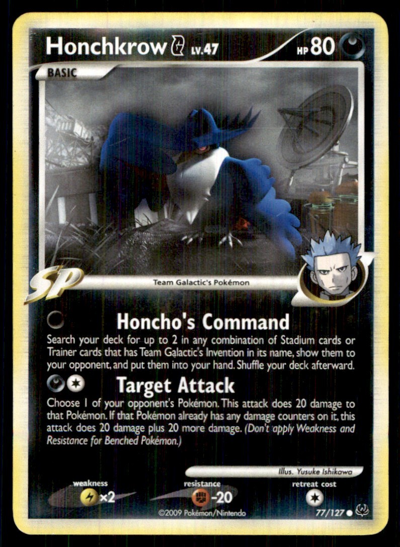 2009 Platinum Reverse Holo Honchkrow G Common #77/127