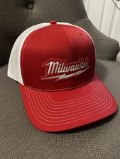 Milwaukee Patch On Red White richardson 112 Snapback Trucker Hat Cap