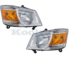 Para 08-10 Grand Caravan Faro Faro Faro Delantero Luz Lámpara con Bombilla JUEGO DE PAR
