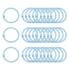 50pcs Binder Rings 1 Inch Loose Leaf Binder Ring Metal Book Rings Blue