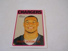 VINCENT JACKSON ROOKIE CARD SAN DIEGO CHARGERS 2005 TOPPS HERITAGE. rookie card picture
