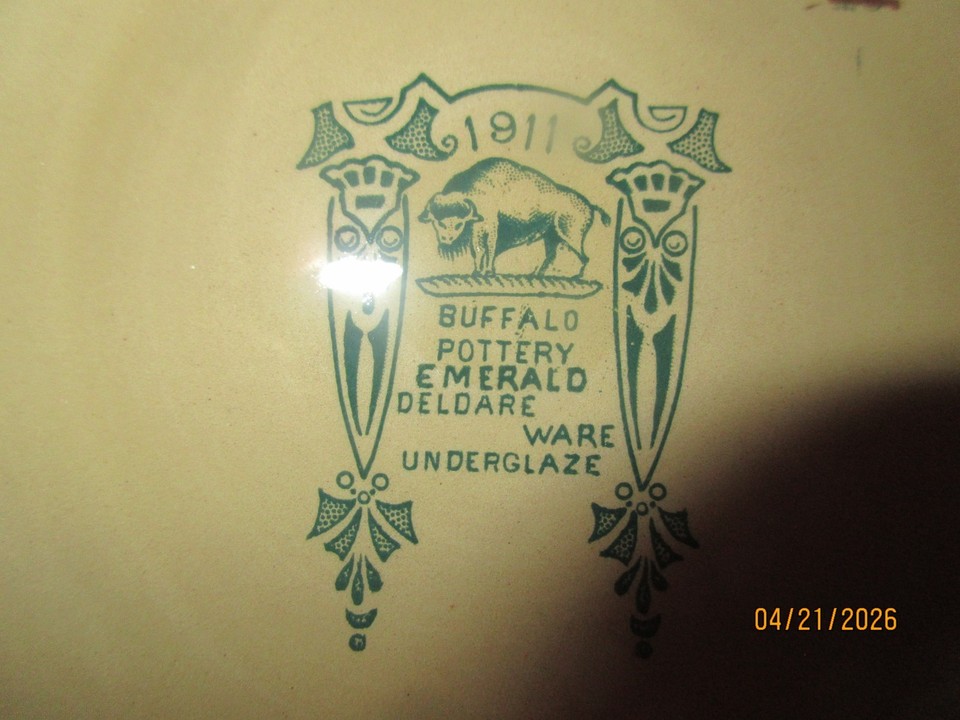 RARE BUFFALO DELDARE EMERALD 9" PLATE,"AN INTRODUCTION TO COURTSHIP" DR ...