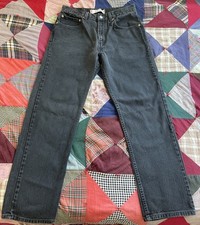 Vintage Levi's Black Denim Jeans 505 29x28 Straight Leg Y2K Grunge Retro Black
