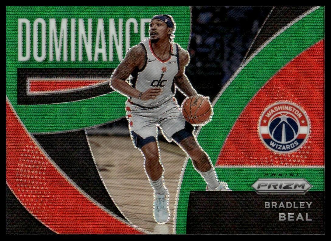 2021-22 Panini Prizm #13 Bradley Beal Dominance Prizms Green Wave