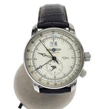 Zeppelin Quartz Analog Leather Watch White and Brown 7640-1 Used