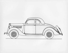 1935 Ford 5 Window Coupe Illustrative Press Photo 0629