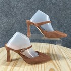 Chinese Laundry Heels Womens 6 Kurina Mary Jane Mules Pointed Pumps Brown Fabric