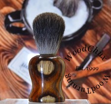 Handmade Cocobolo Wood Silver Badger Hair Shaving Brush Made In USA Wood 300a