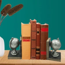 Farmhouse Collection 5" Length 7" Height Set of 2 Tellurion Globe Art Bookend...