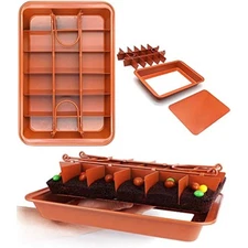 Brownie Pan with Dividers Baking Tray All Edges-Only - Bite Size Bakin