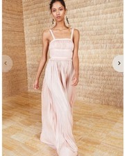 Ulla Johnson Imani Dress Gown Peony Pink Pleated Maxi Dress Size 4 NWT $795