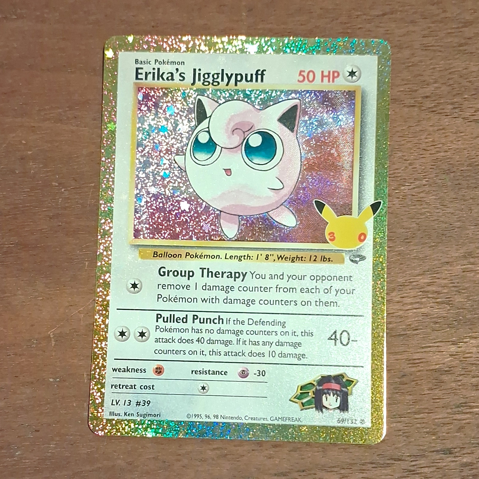 Erika's Jigglypuff 69/132 30th Rare Holo ENG 50HP Pokémon TCG