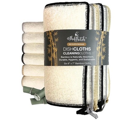 Dishcloths Dishrags for Kitchen and Household Cleaning 6x7 6-Pack Non-Scratch...