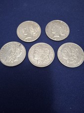 5 SILVER DOLLARS 3 Morgan 2 Peace Dollars