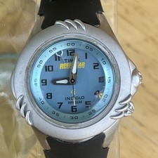 Timex Reef Gear Watch Women 32mm Silver Tone Indiglo Alarm Blue Dial New Battery
