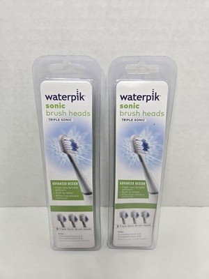 Waterpik Triple Sonic Brush Heads STRB-3WW 6 Pack Fits Complete Care 5.0/9.0 New