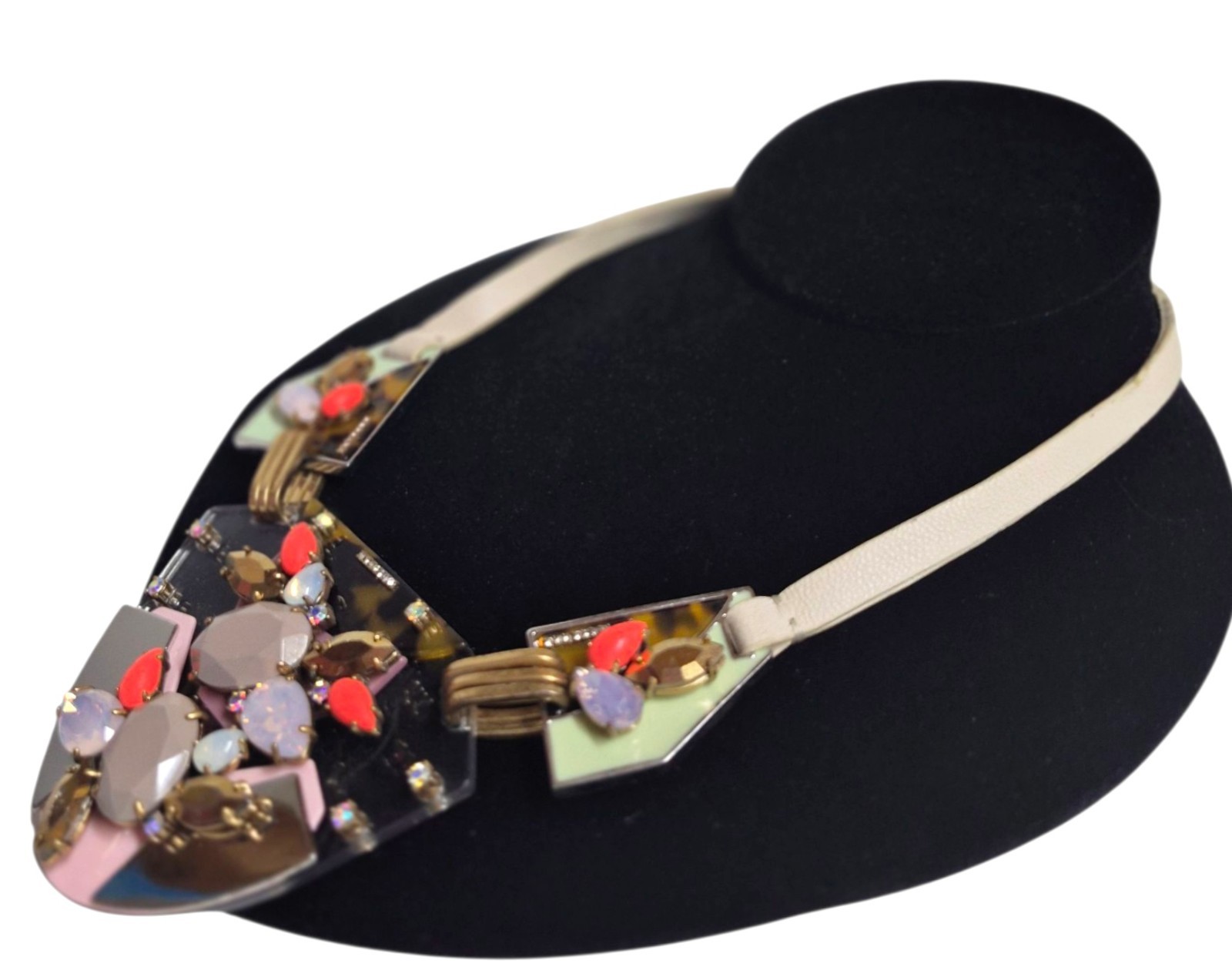 J.Crew Techtonic Statement Necklace Tortoise Grey… - image 17