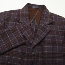 Pendleton Blazer Mens 40 Brown Blue Plaid Oregon Tweed Wool Suede Elbow Patches