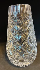 Vintage Waterford Crystal Cut Glass 7 Inch Tapered Flower Vase Diamond Kileen