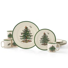 Christmas Tree 12-Piece Dinnerware Set (Service for 4) – Made in the UK – New...