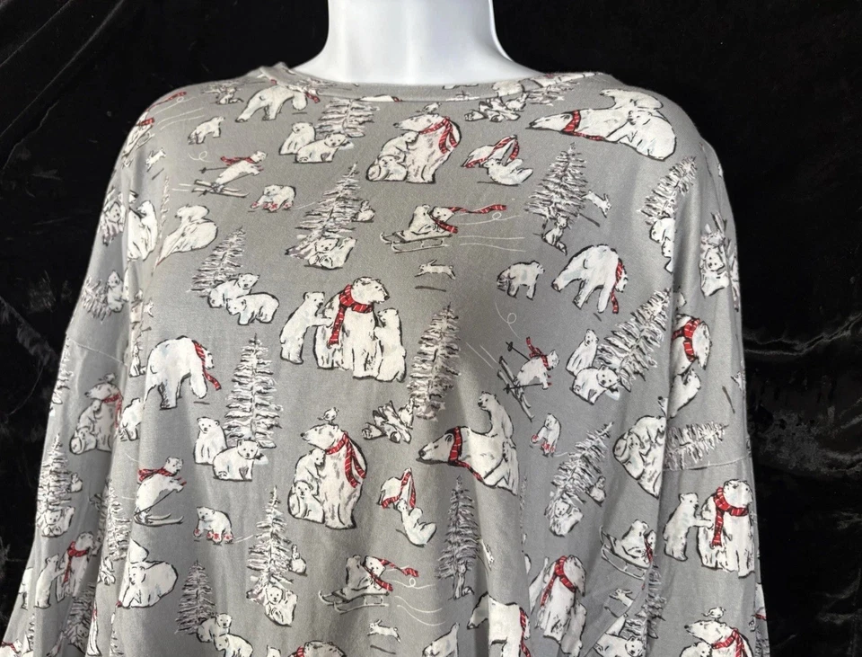 Camisa de pijama Vera Wang para mujer de algodón PJ Top bebé osos polares talla S pequeña nueva sin etiquetas Foto 3 de 4