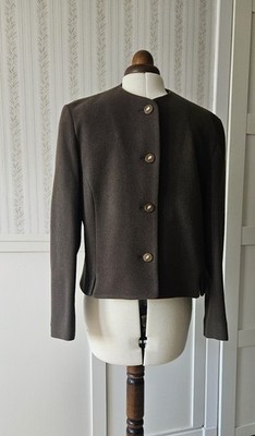 Vintage Sakko reine Schurwolle 18 olivgrün British Tweed Blazer Edinburgh Boho