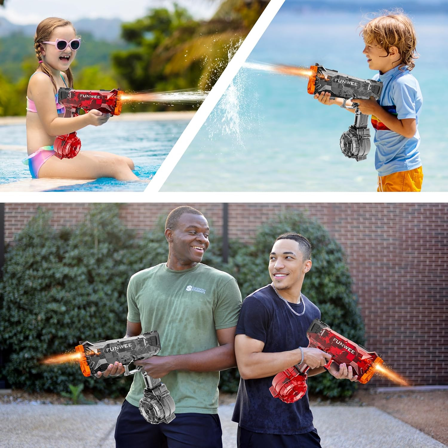 2025 New Upgrade Electric Water Guns for Adults Kids, Light up Most Powerful Ful