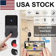 Smart Wireless WiFi Doorbell Intercom Video Camera Door Ring Bell Chime Security