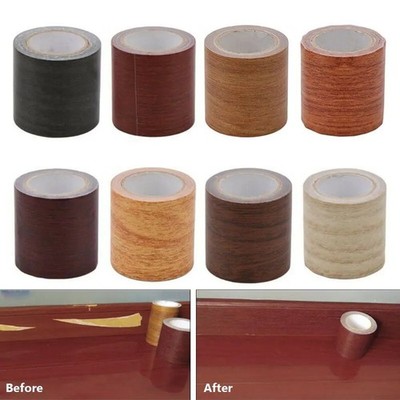 5m Realistic Wood Grain Repair Adhesive Tape Floor Furniture Skirting Line Decor