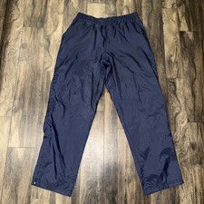 Vintage 90's Nike Fleece Lined Nylon Track Pants Navy Blue Men's Size L