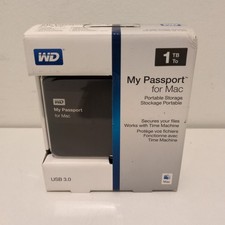 WD 1TB My Passport for Mac WDBJBS0010BSL-NESN USB 3.0 Portable Black