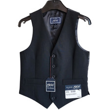 Size 8 Boys Vest Black Wedding Ringbearer Jos A Bank Kids Polyester 1905 New Nwt