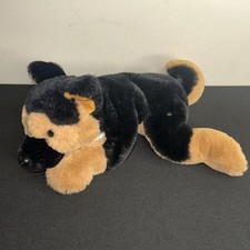 FAO Schwarz German Shepherd Cuddly Lying Plush Stuffed Animal Adopt A Pets 15"