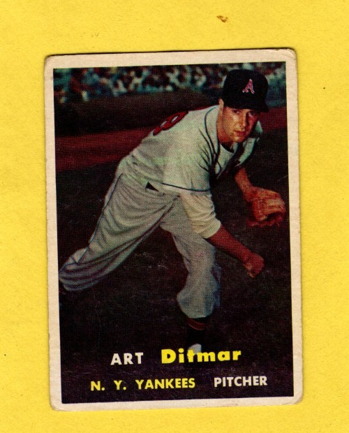 1957 Topps Art Ditmar #132 New York Yankees VERY GOOD- FREE SHIPPING