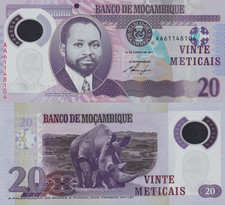 Mozambique 20 Meticais 2011 P 149a Polymer UNC AA First Prefix