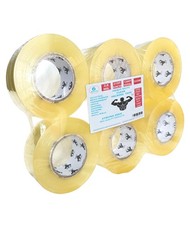 Strong Man Heavy Duty Packing Tape, 6 Rolls of 2.8 mil x 1.88 in x 210 Yards,...
