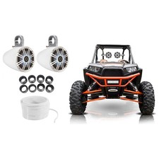  2 KICKER 6.5" 390w Tower Speakers w/LED Lights For Polaris RZR/ATV/UTV/Cart