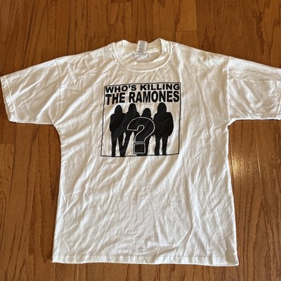 Vintage Johnny The RAMONES White T shirt Who s Killing The Ramones? Mens XL