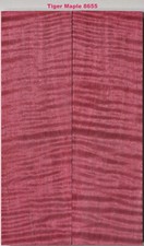 Outstanding Stabilized Red Tiger Curl Maple scales 8655, 6 9/16" x 2" x 3/8 "