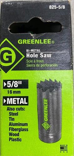 Greenlee 825-5/8  Bi-Metal Hole-Saw Size 5/8" 16mm - Picture 2 of 10