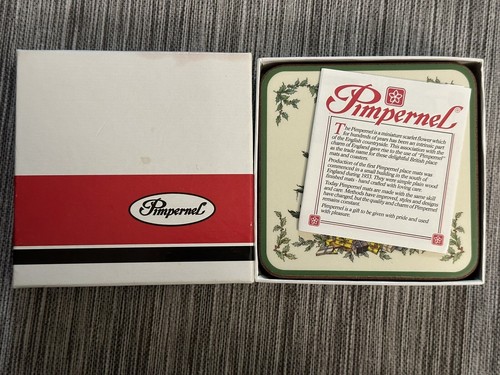 Pimpernel England Coasters White Christmas Tree Square Cork Back Set of 6 - Picture 3 of 4